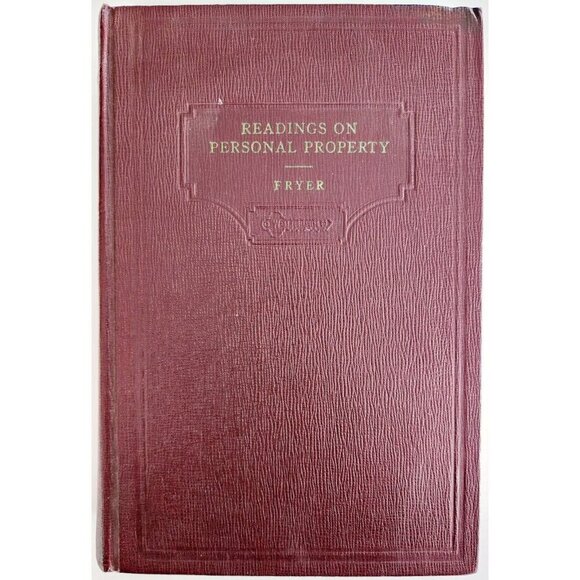 1938 Readings On Personal Property Laws 3rd Edition HC Book William Fryer WHBS - Picture 2 of 8